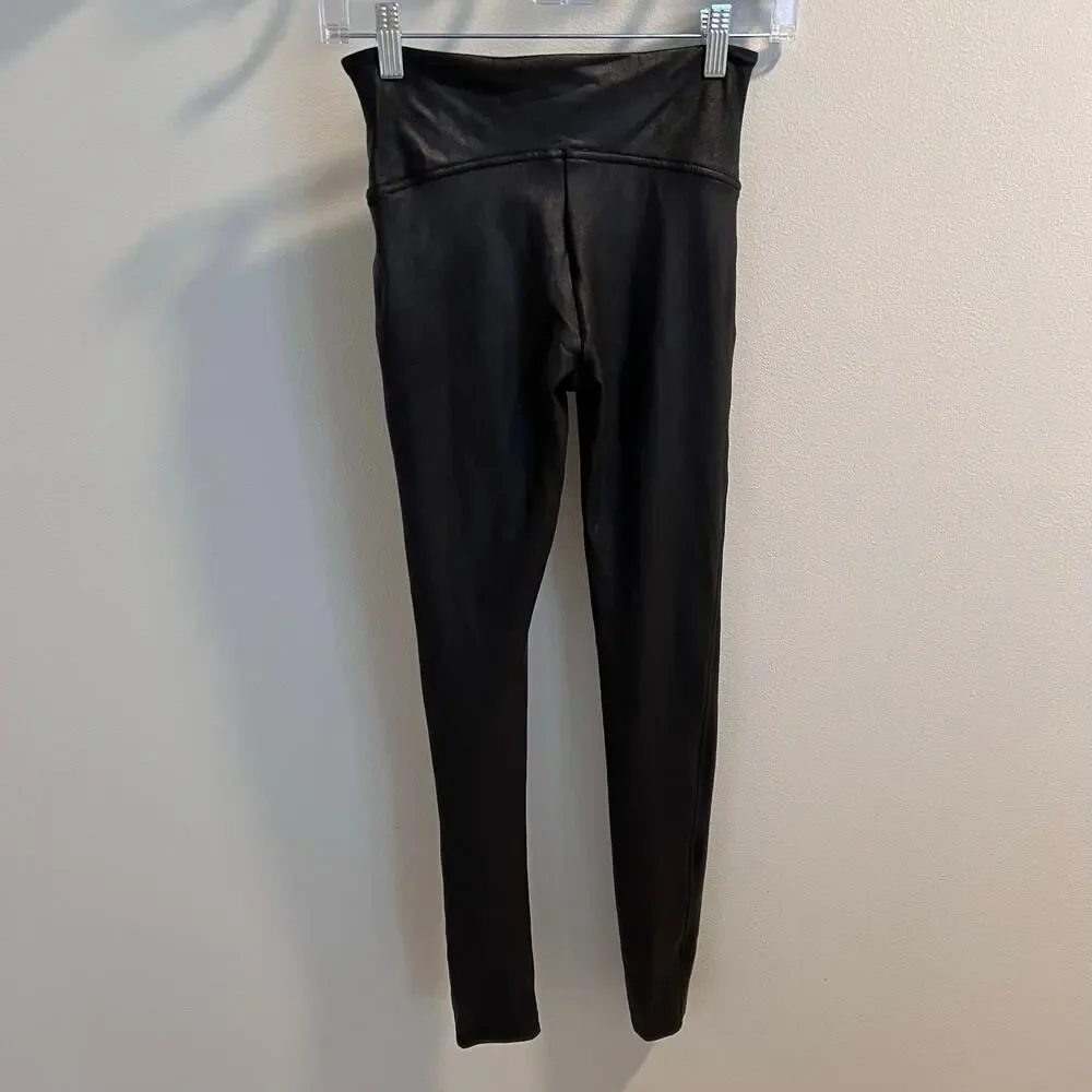 Spanx Black Faux Leather Leggings Size S